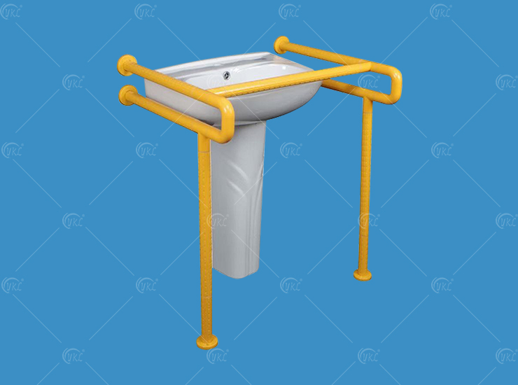 Column style washbasin armrest