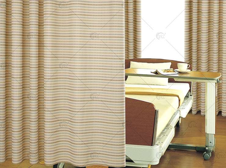 (Imported) original yarn flame retardant striped hospital bed curtain