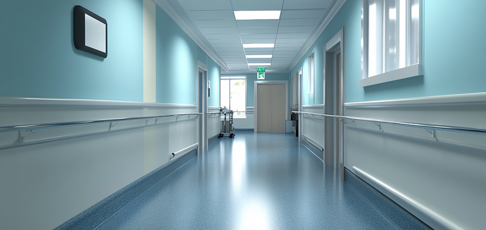 Small Hospital Bathroom Corridor Handrail