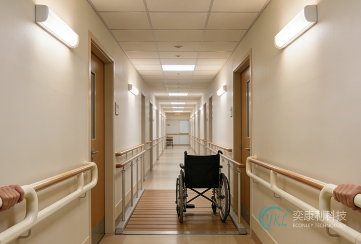 Nursing Home Corridor Handrail Enhancing Elderly Autonomy And Care Facility Compliance